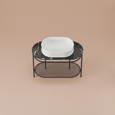 Полка сетчатая, Artceram, Flair 4.0, для металлической консоли, цвет черный матовый 