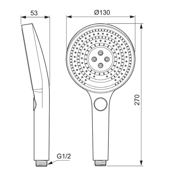 Ideal Standard Solos Ручной душ 130мм, 3 режима (Rain, Silkrain, Active)  PVD Magnetic Grey 