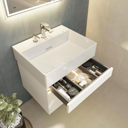 Kerama Marazzi Тумба LOGICA подвесная 2 ящика 60 см, белоснежный 