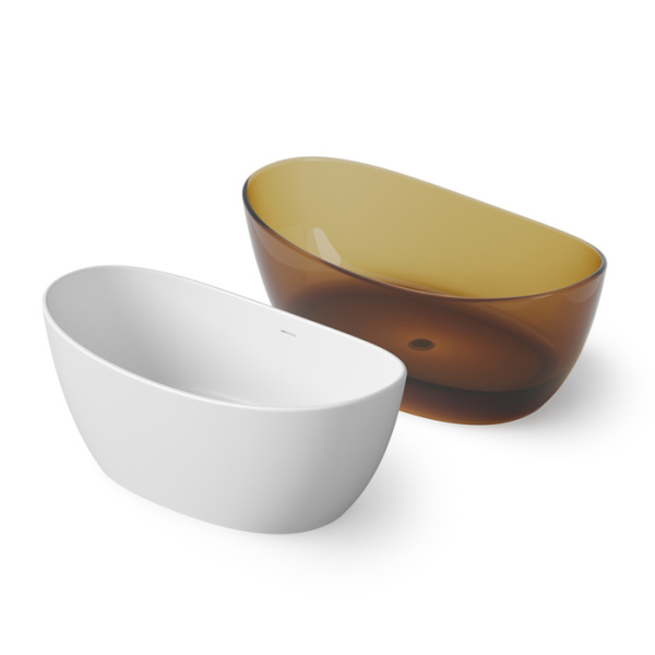 DEA DESIGN Elegant Ванна отдельностоящая 163x85xh64 см, материал: Solid Surface искуственный камень, цвет: White №18 