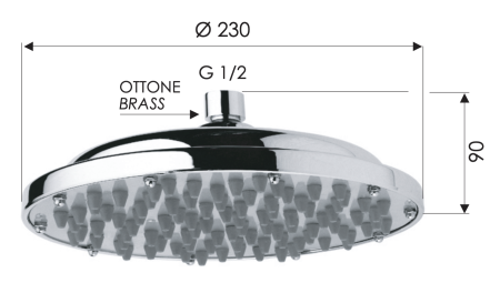 Верхний душ с шарнирным соединением 23 см Remer 35323X 