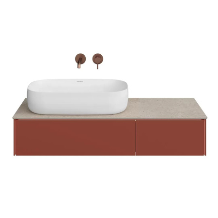 Kerama Marazzi Тумба MAGICA подвесная 120, 2 ящика, венецианский красный матовый 