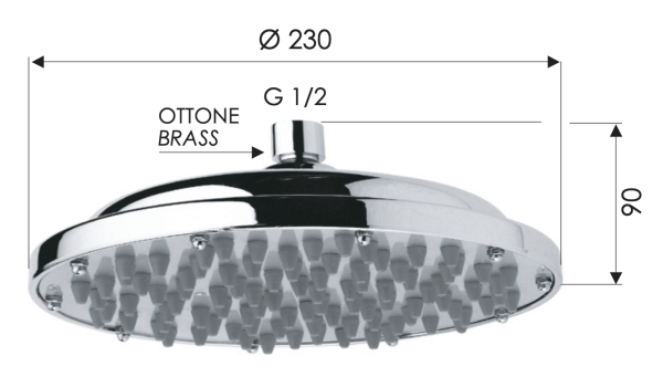 Верхний душ с шарнирным соединением 23 см Remer 35323X 