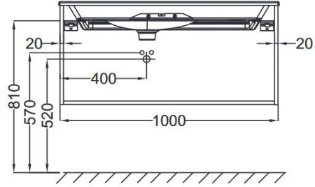 EB3032-E16 тумба под раковину NOUVELLE VAGUE 2 ящика /100/(ореховое дерево) 