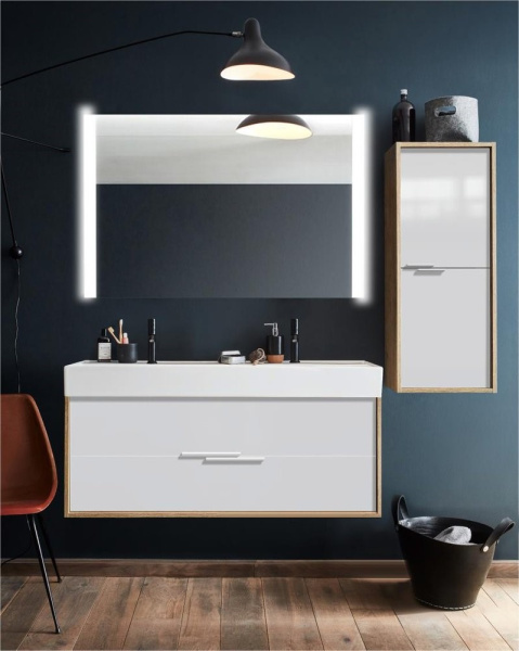 EXBK112-00 VIVIENNE Керамическая раковина 120х46 см, белая 