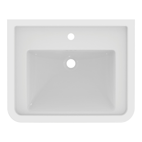 Ideal Standard Calla Раковина 665х540xh155 мм, подвесная, с 1м отв. под смес. и переливом, с крепежом цвет: белый глянец 
