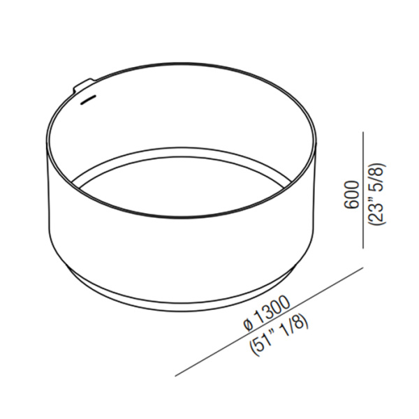 Agape In-Out Ванна отдельностоящая d130x60 см, круглая, цвет: белый/светло-серый 