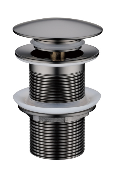 Слив для раковины, автомат(клик-клак) Gun Metall с переливом 