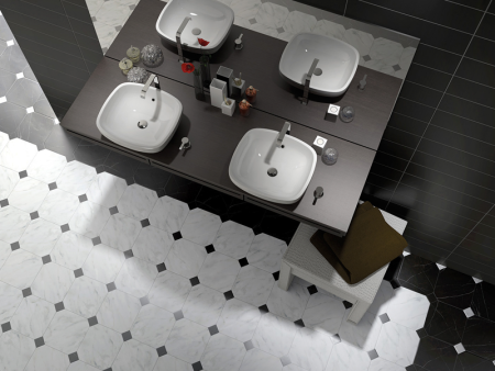 Вставка  напольная 21014 OCTAGON TACO Marmol Negro 4,6х4,6 см (60 шт./кор.) 