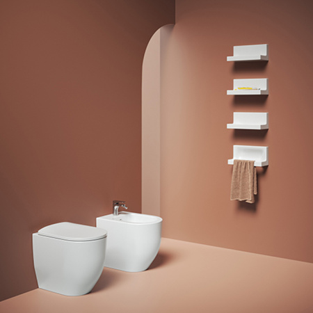 Artceram MONET Унитаз напольный приставной Rimless 36х52 см, цвет белый матовый 