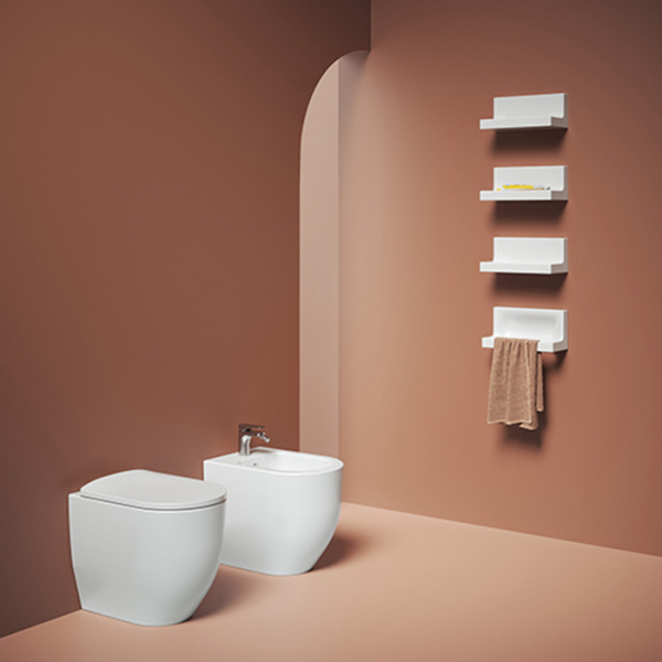 Artceram MONET Унитаз напольный приставной Rimless 36х52 см, цвет белый матовый 