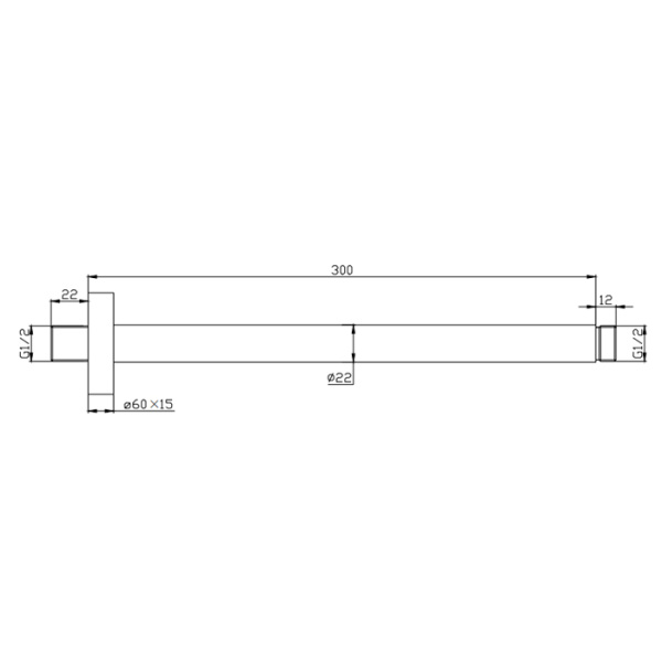 NEMO NM-8011CR Потолочный держатель душа 300 мм CHROME PLATED 