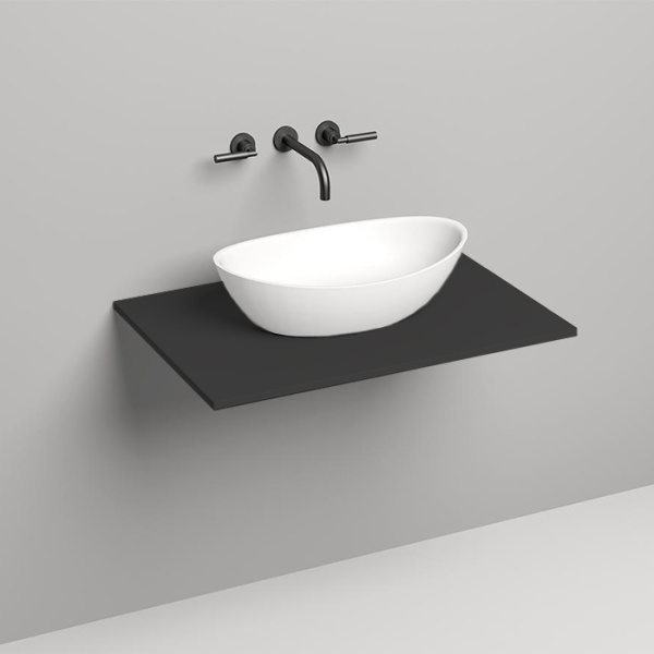 SALINI Столешница 800х500х15 мм, из материалв S-Stone, цвет  матовый RAL 9011 