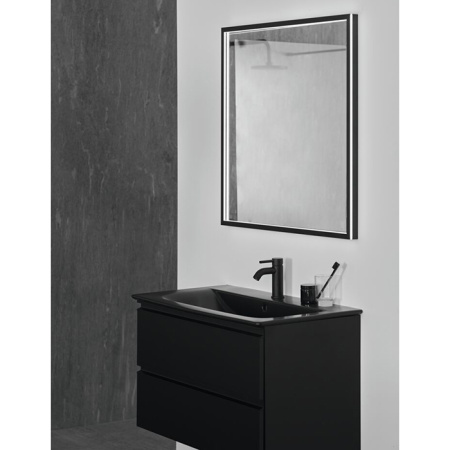 Ideal Standard Conca Квадратное зеркало в черной раме 80 см, диаметральная светодиодная подсветка neutral 