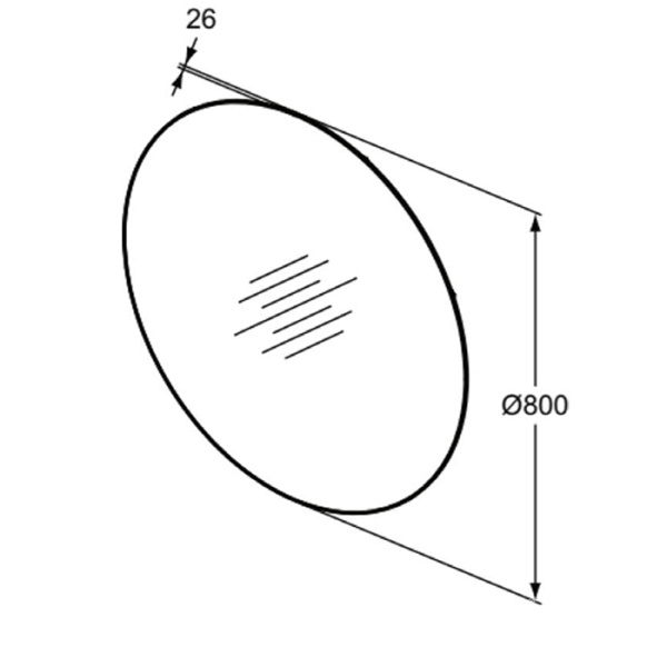 Ideal Standard Conca Круглое зеркало с диаметральной светодиодной подсветкой 800 x 26 x 800 мм, 7,4 кг neutral 