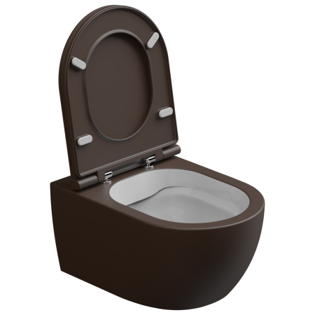 Чаша подвесного унитаза биколор GSG Ceramic Design Like LKWCSOBI000/035, White/Cacao Matt 