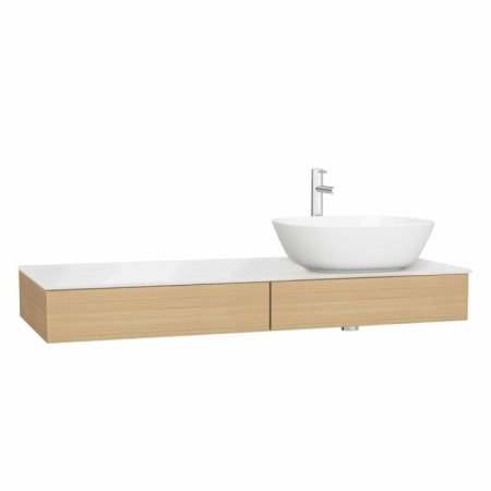 Модуль 120 см под раковину с выдвижным ящиком, правосторонний, дуб  (необходимо дополнительно заказывать столешницу и накладную раковину) 