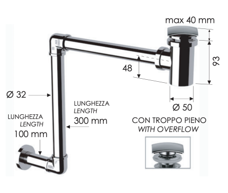 Сифон с донным клапаном Remer 985S 