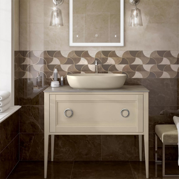 Kerama Marazzi Раковина PLAZA накладная 60*38*13,5см, без отв. под смеситель, без перелива, песочная матовая 