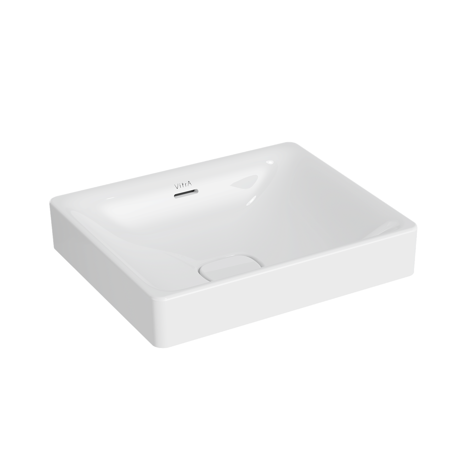 Раковина-чаша Metropole, прямоуг 50 см, c переливом, цвет белый. Нажимной керамический донный клапан в комплекте