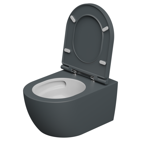 Чаша подвесного унитаза биколор со смывом Eco Clean GSG Ceramic Design Like LKWCSOECBI000/028, White/Ebano Matt 