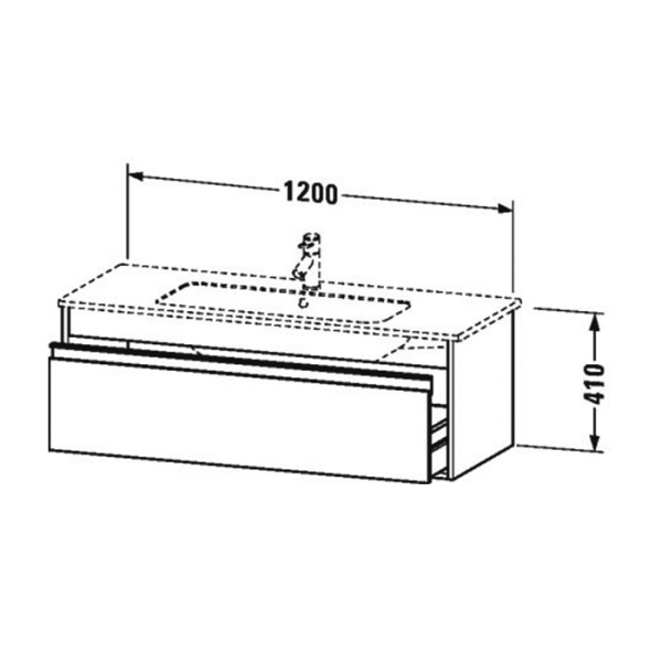 Duravit ME by Starck Раковина для мебели с перел., с 1 отв. под смес., 1230x490мм, Цвет: Белый 