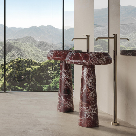 DEA DESIGN Marble Раковина Palermo из мрамора наполньная h900х545х545 мм , цвет Rosso Levanto 