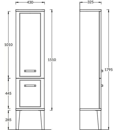 Kerama Marazzi Пенал POMPEI напольный\подвесной 150, белый глянцевый (замена PO.N.150\WHT) 