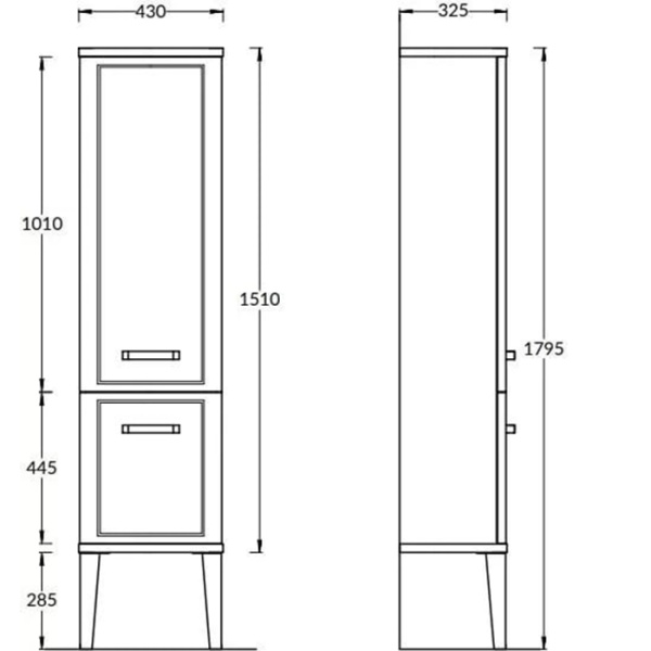 Kerama Marazzi Пенал POMPEI напольный\подвесной 150, белый глянцевый (замена PO.N.150\WHT) 