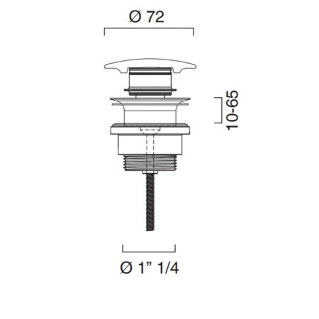 Catalano Донный клапан для раковины с переливом, цвет Cemento Satinato 
