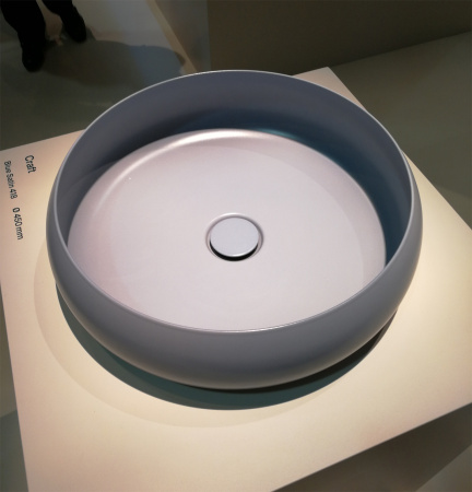 BETTECraft  Раковина-чаша на столешницу круглая , 45х45х12 cм, без отв. под смеситель и перелива, цвет blue satin 