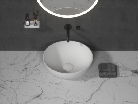 Раковина чаша кориан круглая матовая, Slim 35см 350*350*125 