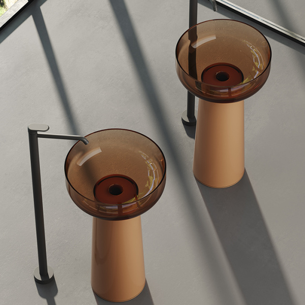 DEA DESIGN Washbasins Раковина напольная 48x48xh88 см, материал: Glasstech прозрачная смола, цвет: Sunset R1 