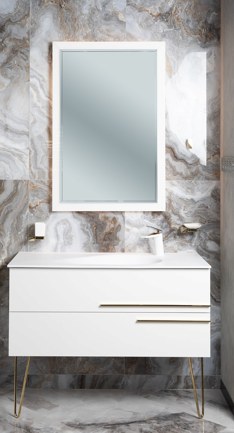 Тумба NeoArt 110см*48 (52) WHITE под раковину DROP