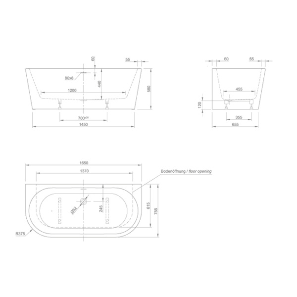 KNIEF Слив перелив с системой Click-Clack, с гибким шлангом и горизонтальным отводом, цвет хром (смонтирован на ванне) 