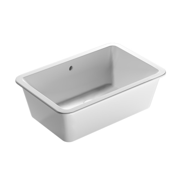 GLOBO Lavabi d'arr Встроенная под столешницу раковина с переливом CORTONA, 60х40хh19см, без отв-я под смеситель, крепеж в комплекте, цвет белый 