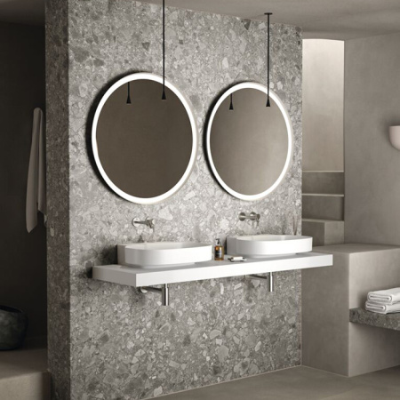 Ideal Standard Conca Круглое зеркало с подсветкой 90 см (Металл. накладка, закругленная задняя рама, функциональная светодиодная подсветка) neutral 