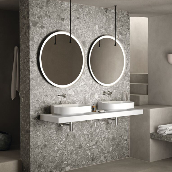 Ideal Standard Conca Круглое зеркало с подсветкой 90 см (Металл. накладка, закругленная задняя рама, функциональная светодиодная подсветка) neutral 