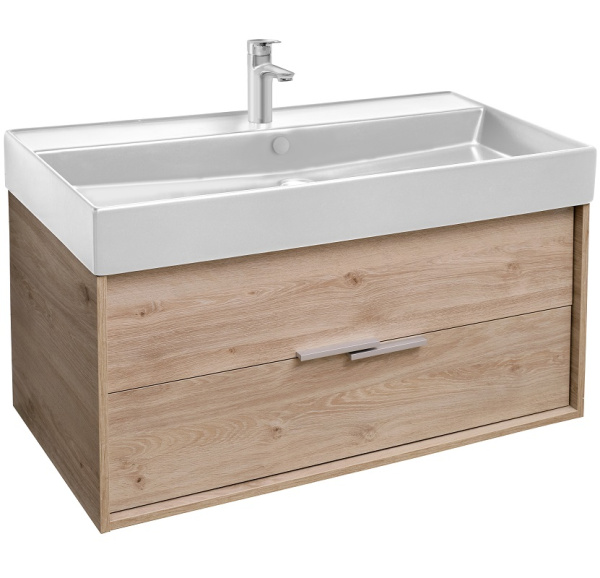EB1668-E75-E75 VIVIENNE Тумба для раковины 100 см, к. дуб давос натуральный, ф. дуб давос натуральный 
