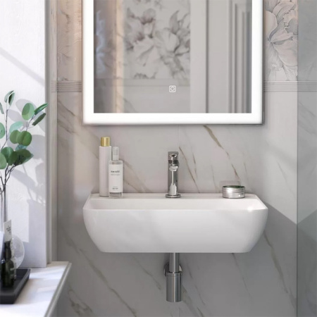 Kerama Marazzi Раковина PLAZA подвесная 55*40*13,5см,  с 1 отв.под смеситель, без перелива, белая глянцевая 