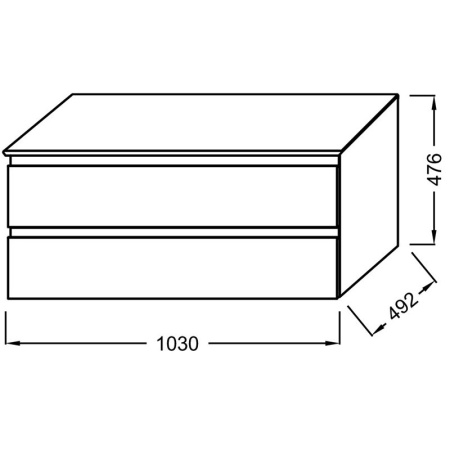 EB2084-J5 Тумба, со столешницей и с подсветкой для накладной раковины, 100 см, 2 ящика, Белый лак глянец 