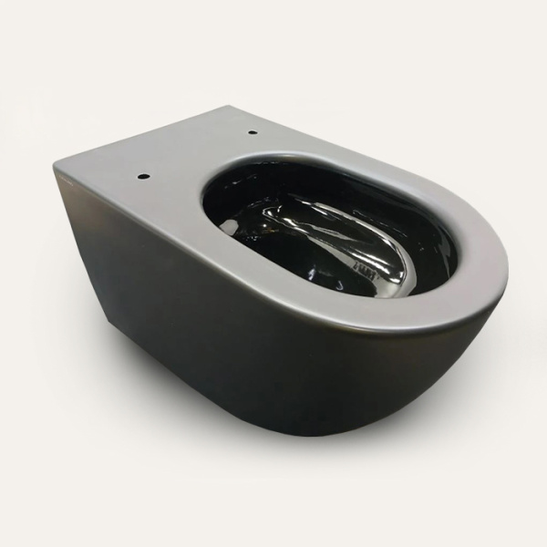 Catalano Zero Унитаз подвесной 55x35, безободковый, смыв Tornado, покрытие Twinglaze+, без крепежа, цвет черный матовый 