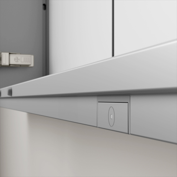 Keuco SOMARIS Зеркальный шкаф 1200x710x128мм 3-дверный двустор. зеркало, P 44 c плавным закр., корпус: алюминий серебристый цвет: 