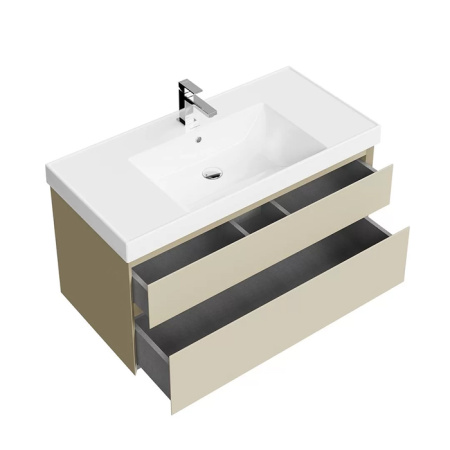 Kerama Marazzi Тумба CUBO подвесная с ящиками 100, лимо матовая 