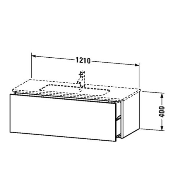 Duravit ME by Starck Раковина для мебели с перел., с 1 отв. под смес., 1230x490мм, Цвет: Белый 