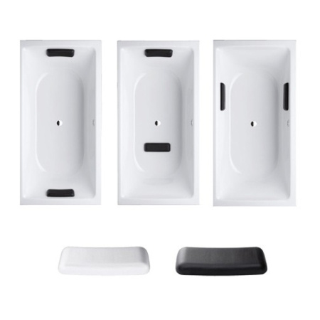 BETTE Relax Подушка 34х12х4,5 см универсальная для ванны на магнитах (комплект: 2 шт.), цвет: белый 