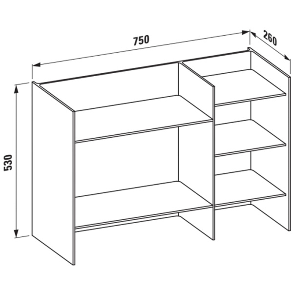 Laufen Kartell Стеллаж, 750х260х530мм, пластик, цвет: пудровый розовый 