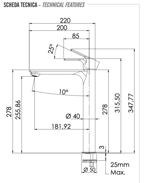 Смеситель для раковины Remer Energy EY11L 