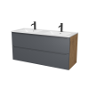 Тумба под раковину/столешницу/столешницу/столешницу/столешницу Дион, Графит мат/Дуб 120 