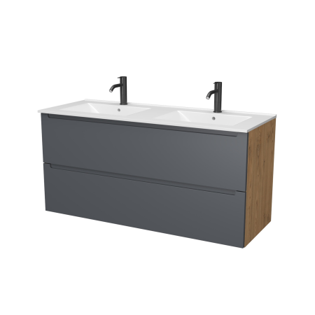 Тумба под раковину/столешницу/столешницу/столешницу/столешницу Дион, Графит мат/Дуб 120 